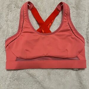 Fabletics pink orange sports bra